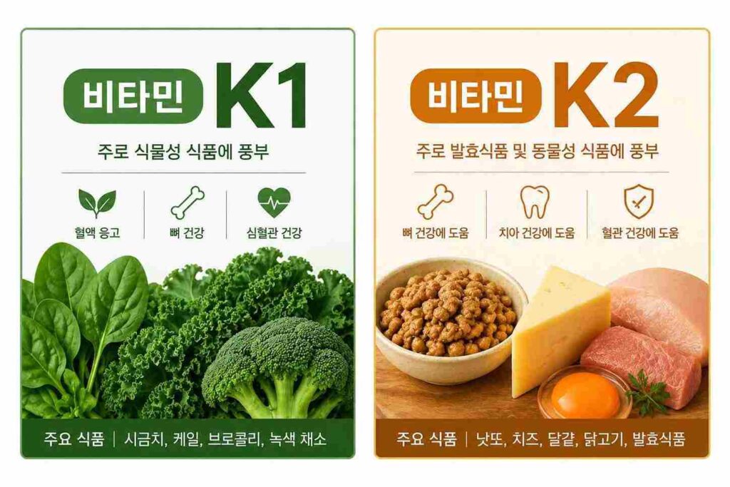 비타민K1 K2 차이 비교 1 비타민K1 K2