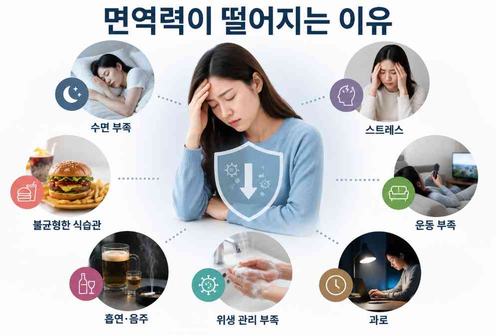 면역력이 떨어지는 이유 7가지 및 면역력 미네랄 1 면역력이 떨어지는 이유