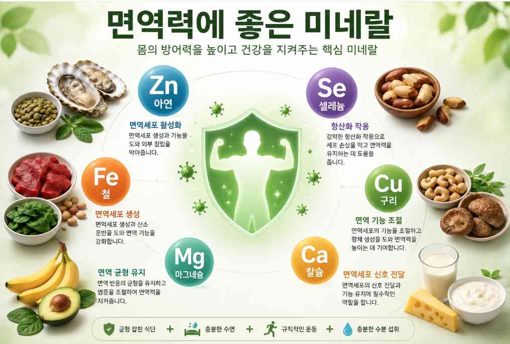 면역력에 좋은 영양제 7가지, 어떤 성분을 챙겨야 할까? 2 면역력에 좋은 미네랄