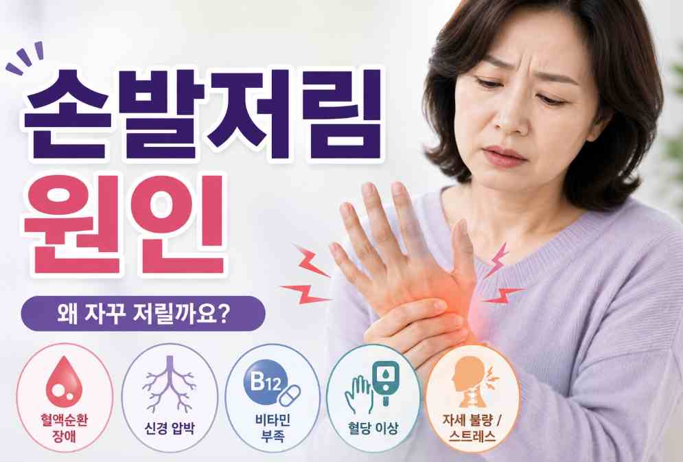 손발 저림 증상 원인 4가지 및 부족한 영양소 1 손발 저림 증상